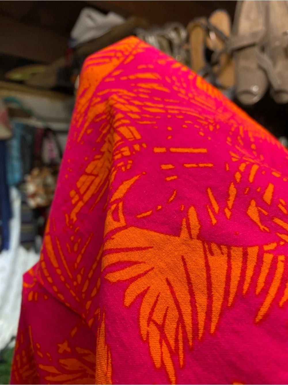 New York & Company Pink and Orange Tropical Print Bermuda Shorts